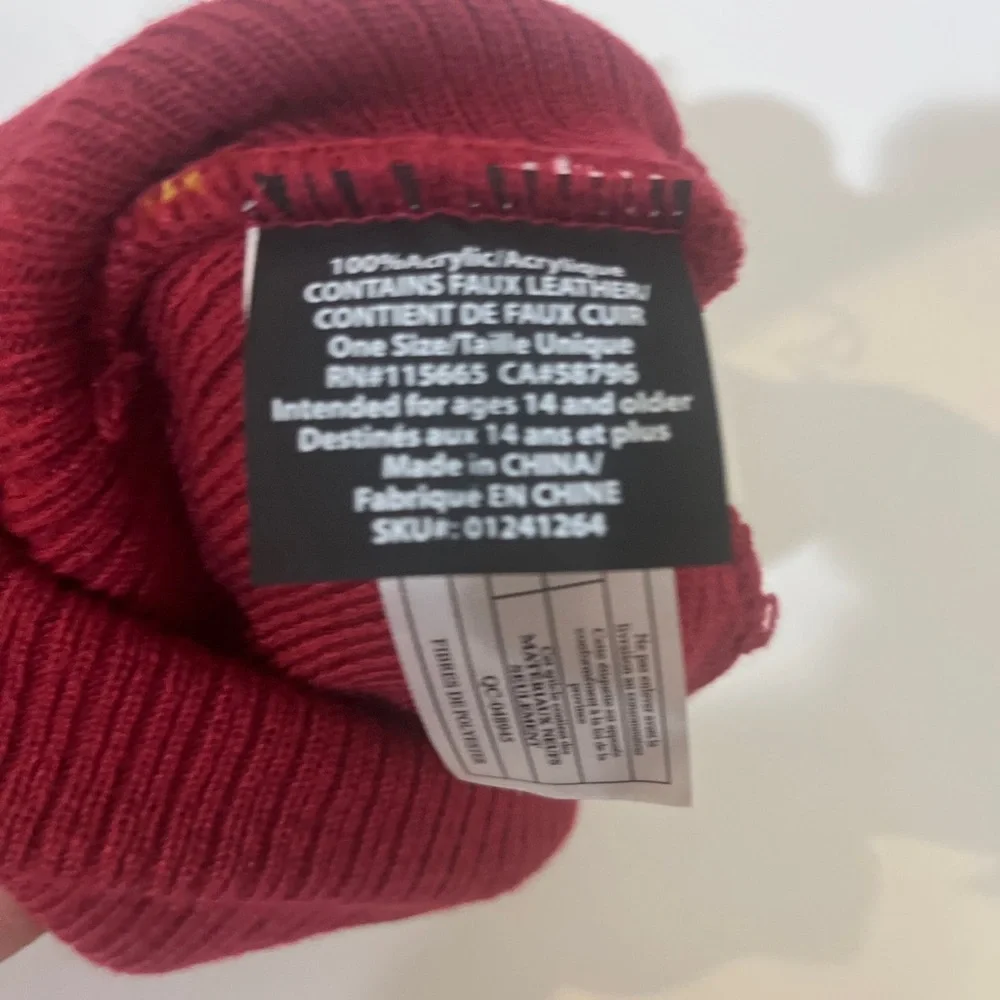 Harry Potter Gryffindor Logo Knit Cuff Pom Beanie Hat Cap Adult OSFM